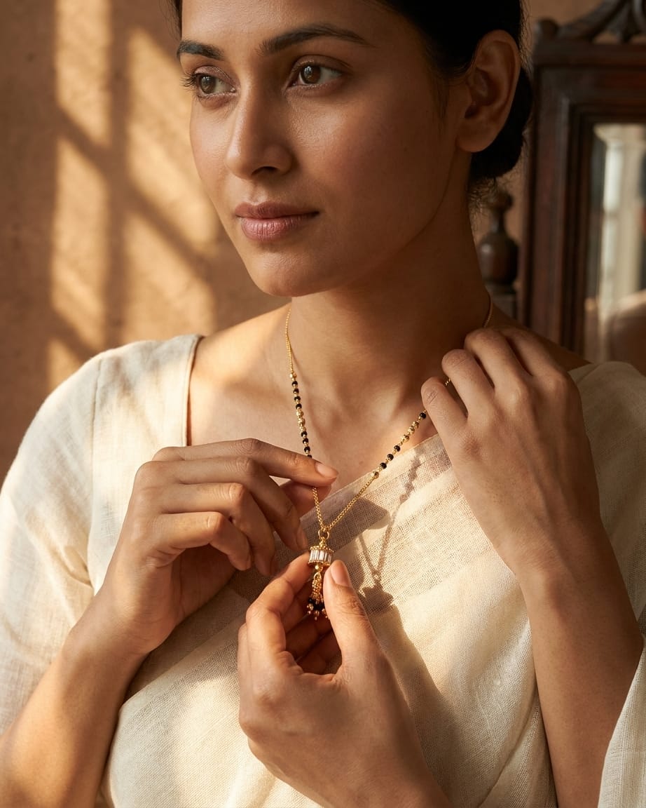 Royal Tassel 18K Gold Plated CZ Mangalsutra Necklace