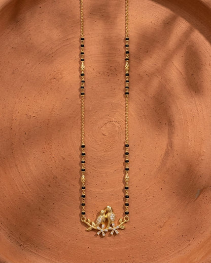 Love Birds 18K Gold Plated CZ Mangalsutra Necklace