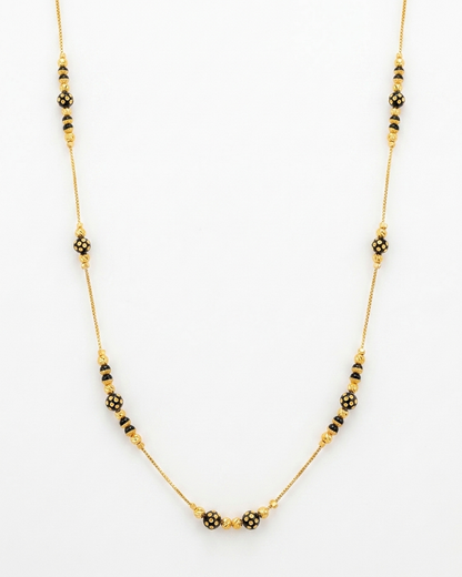 Elegant Black & Gold Beaded Mangalsutra Necklace