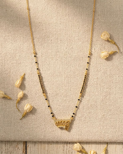 Elegant Gold & Black Butterfly Pendant Mangalsutra