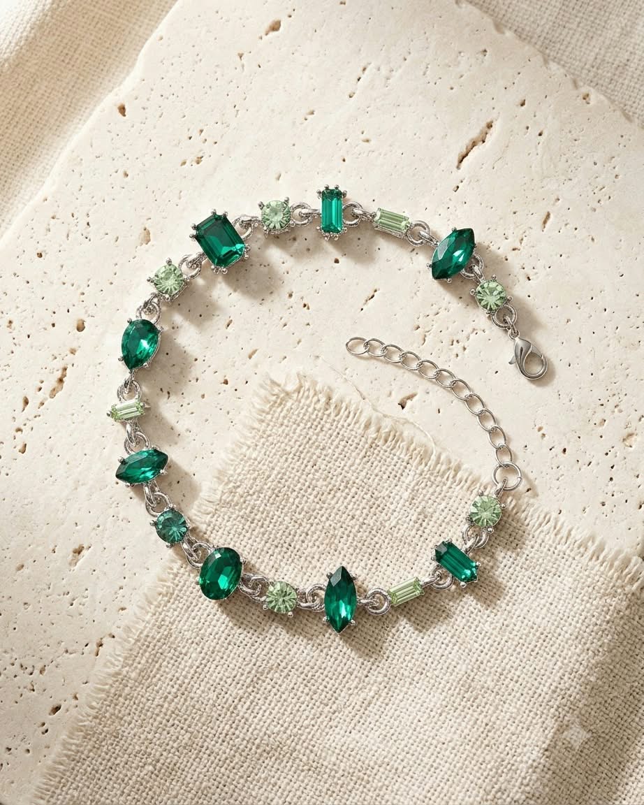 Emerald Green Crystal Elegance Bracelet