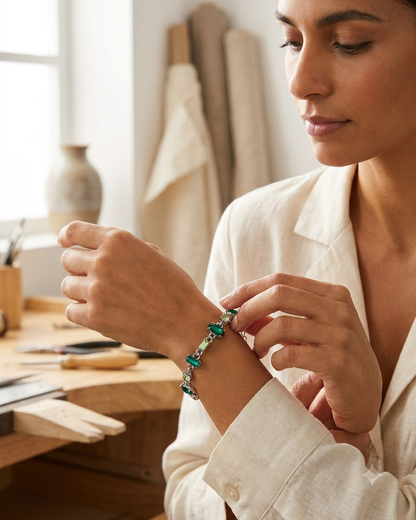 Emerald Green Crystal Elegance Bracelet