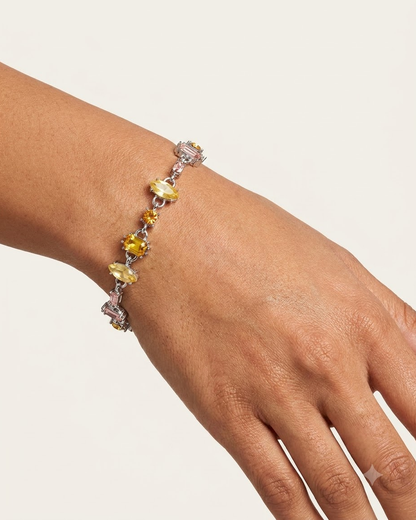 Golden Amber Crystal Elegance Bracelet