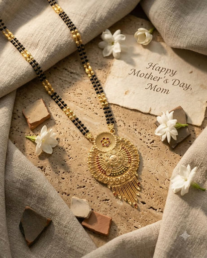 Traditional Gold & Black Beaded Mangalsutra