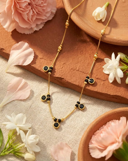 Elegant Black Beaded Gold Mangalsutra