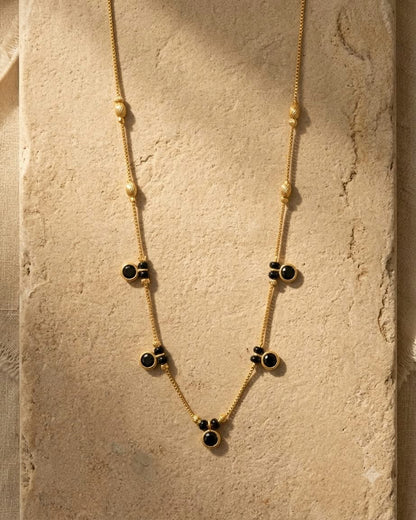 Elegant Black Beaded Gold Mangalsutra