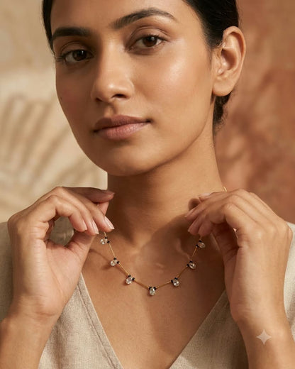 Elegant Crystal Black Beaded Mangalsutra