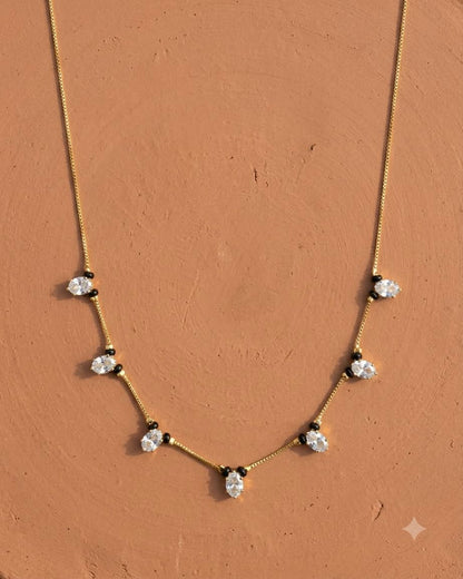 Elegant Crystal Black Beaded Mangalsutra
