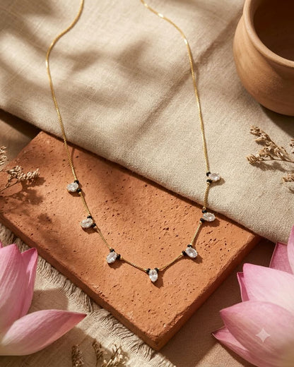 Elegant Crystal Black Beaded Mangalsutra