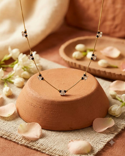Minimal Diamond Black Beaded Mangalsutra