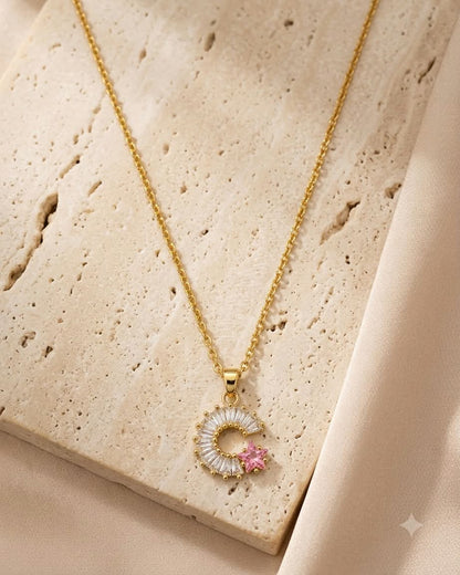 Elegant Crescent Moon & Star Pendant Necklace