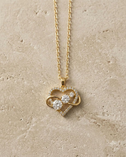 Elegant Heart Crystal Statement Pendant Necklace