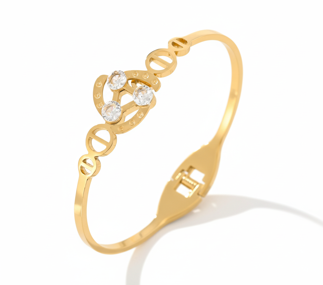 Inaaya 18K Gold Plated Bracelet Kada | Artisanal Handmade Jewellery - Artisanal Jewellery