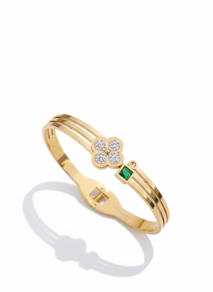 Nyra 18K Gold Plated Bracelet Kada | Artisanal Handmade Jewellery - Artisanal Jewellery