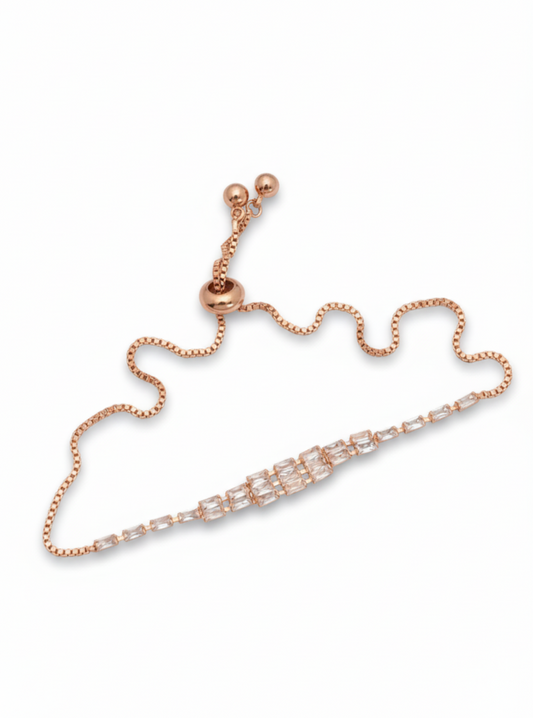 Qubic Diamond Rosegold Plated Bracelet | Artisanal Jewellery - Artisanal Jewellery