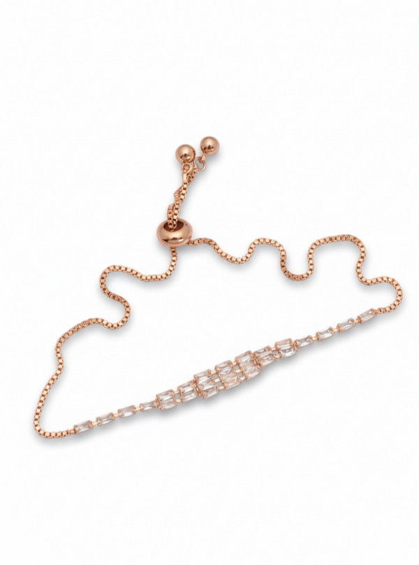Qubic Diamond Rosegold Plated Bracelet | Artisanal Jewellery - Artisanal Jewellery