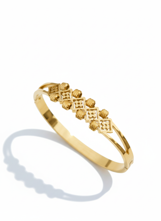 Rohini 18K Gold Plated Bracelet Kada | Artisanal Handmade Jewellery - Artisanal Jewellery