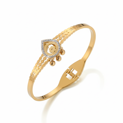 Sakshi 18K Gold Plated Bracelet Kada | Artisanal Handmade Jewellery - Artisanal Jewellery