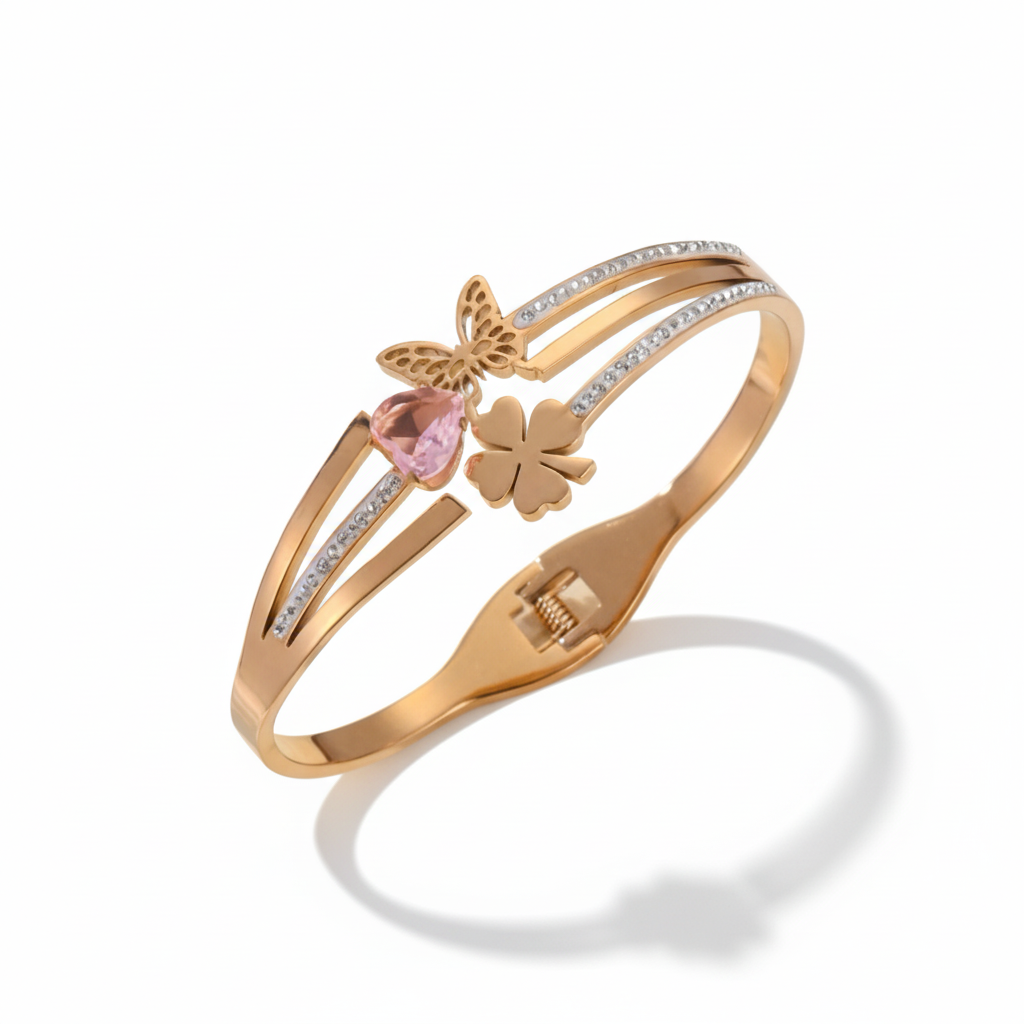 Shraddha Rosegold Bracelet Kada | Artisanal Handmade Jewellery - Artisanal Jewellery