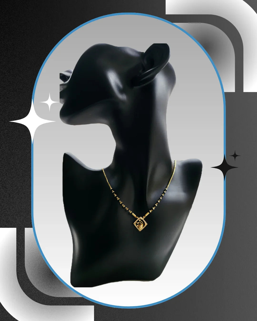 Square 18K Gold-Plated Mangalsutra | Handmade Artisan Jewellery - Artisanal Jewellery