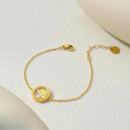 Tree 18K Gold Plated Bracelet | Artisanal Handmade Jewellery - Artisanal Jewellery