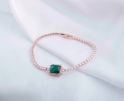 Zircon Diamond Rosegold Plated Bracelet | Artisanal Handmade Jewellery - Artisanal Jewellery