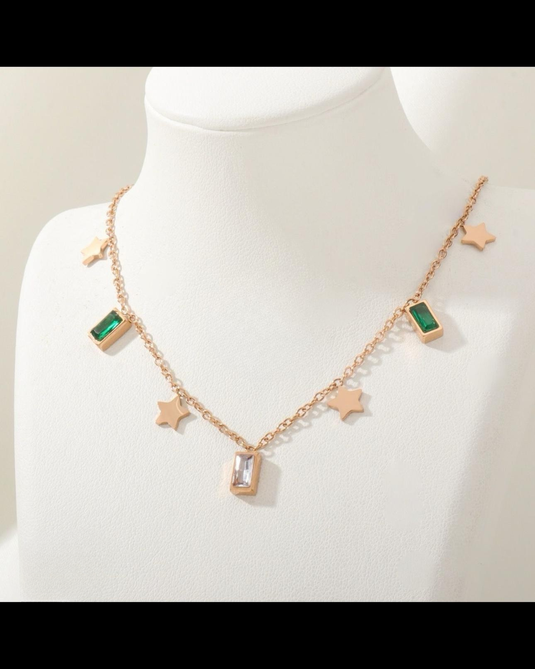 star diamond Rosegold Plated nacklace - Artisanal Jewellery