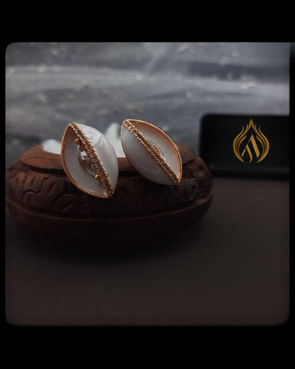 Half Eyes Rose Gold-Plated Earrings | Artisanal Handmade Jewellery - Artisanal Jewellery