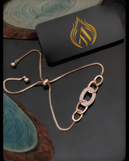 Circle Handcrafted Rosegold Plated Bracelet | Artisanal Handmade Jewellery - Artisanal Jewellery
