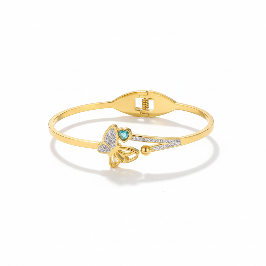 Uravashi 18K Gold Plated Bracelet Kada | Artisanal Handmade Jewellery - Artisanal Jewellery