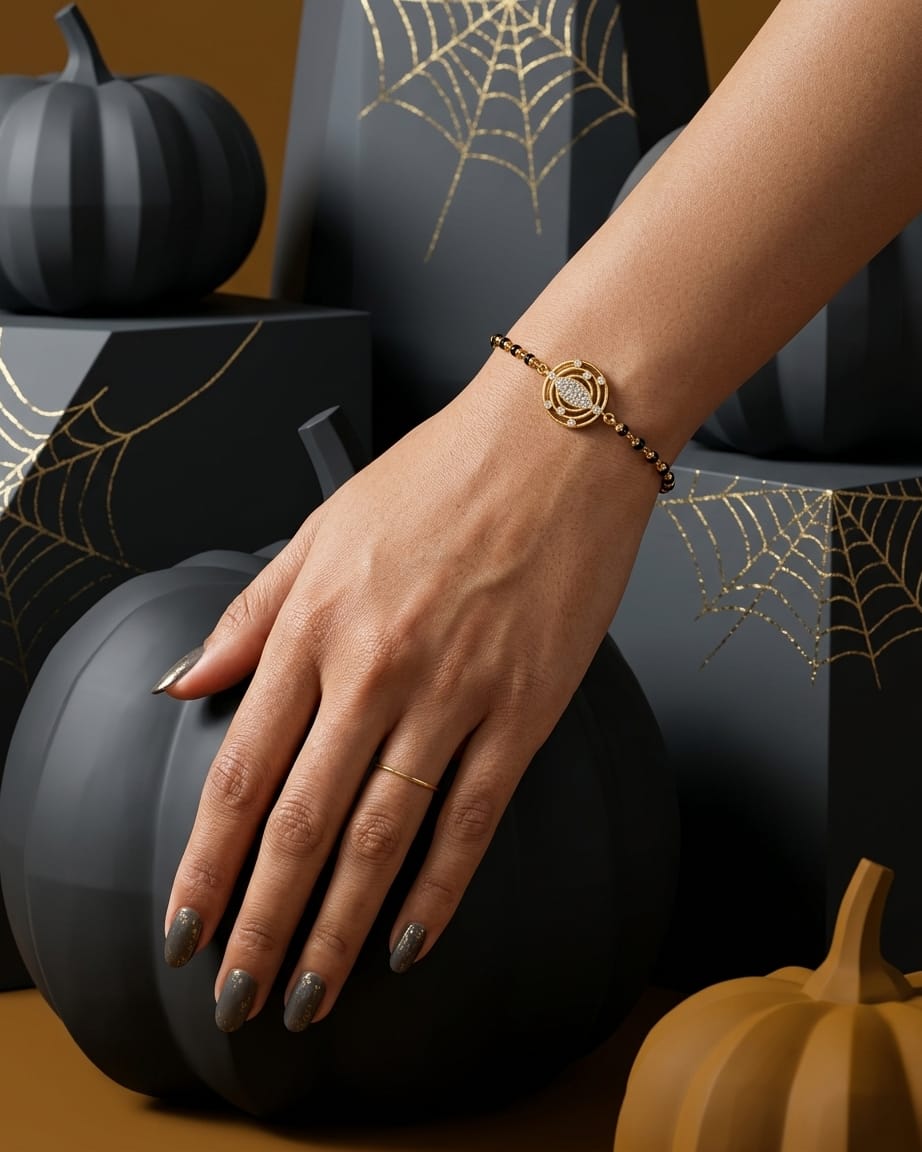 Aurelia 18K Gold Plated Evil Eye CZ Mangalsutra Bracelet