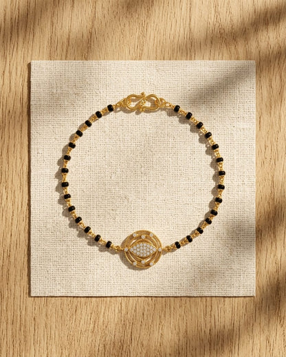 Aurelia 18K Gold Plated Evil Eye CZ Mangalsutra Bracelet