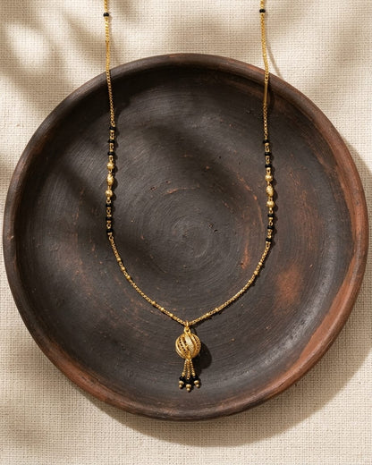 Aarini 18K Gold Plated Beaded Tassel Mangalsutra Necklace