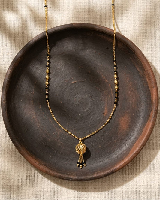 Aarini 18K Gold Plated Beaded Tassel Mangalsutra Necklace