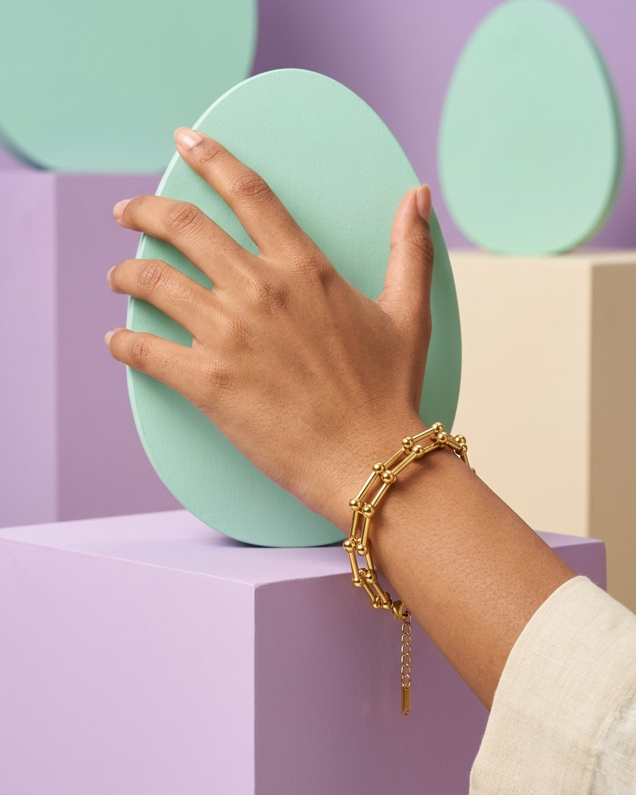 Gold Chain Link Bracelet – Premium Minimalist Chunky Bracelet for Women | Adjustable Luxury Design
