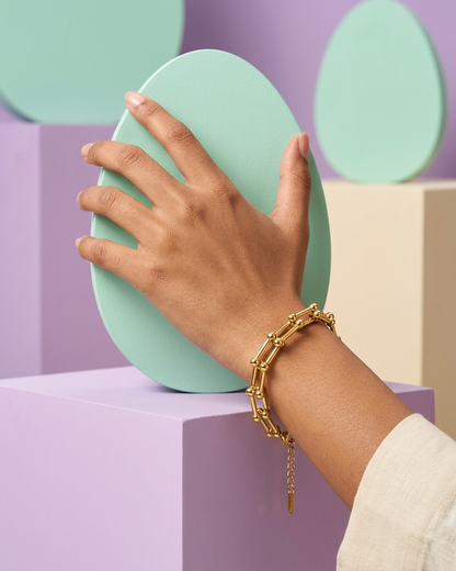 Gold Chain Link Bracelet – Premium Minimalist Chunky Bracelet for Women | Adjustable Luxury Design
