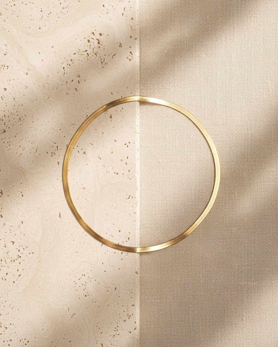 Minimal Gold Anklet – Elegant Flat Chain Anklet for Women