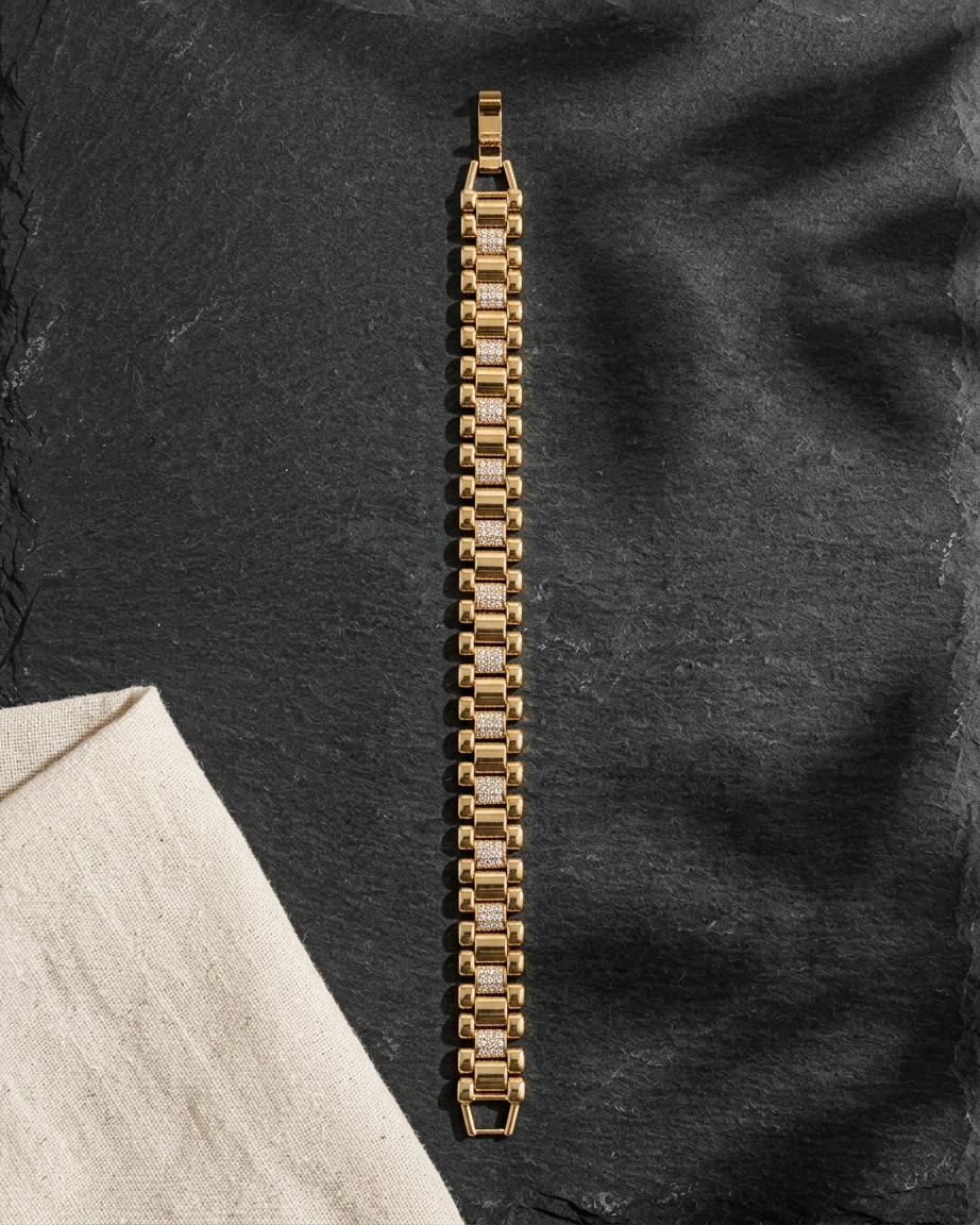 Nova Royale Bracelet – Gold Crystal Link Bracelet