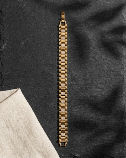 Nova Royale Bracelet – Gold Crystal Link Bracelet