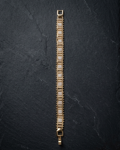 Royal Grid Bracelet – Gold Crystal Panel Bracelet