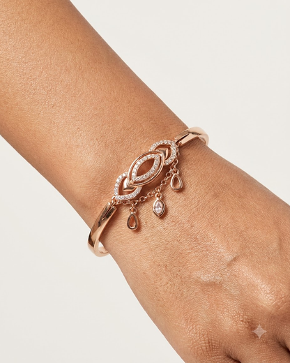 Rose Gold Elegant Eye-Shaped Charm Bracelet