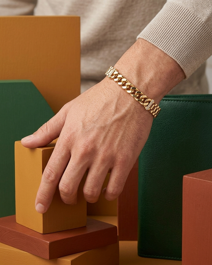 Regal Fusion Bracelet – Gold Cuban Link & Premium Band Bracelet