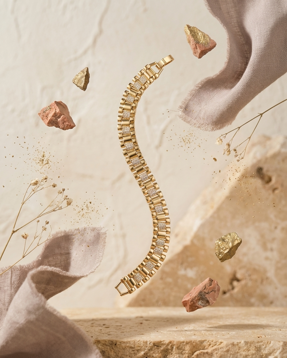 Nova Royale Bracelet – Gold Crystal Link Bracelet