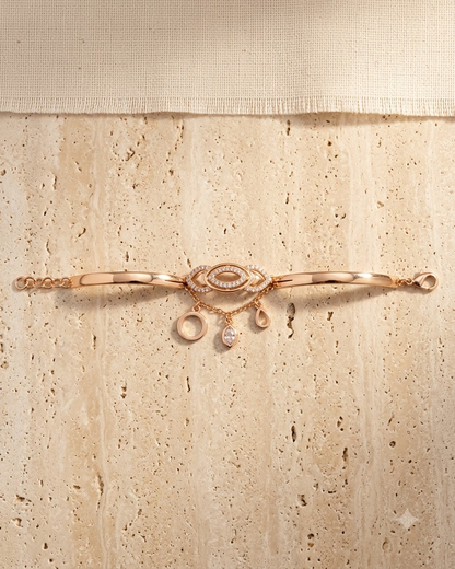 Rose Gold Elegant Eye-Shaped Charm Bracelet