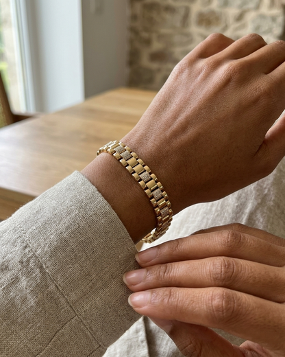 Nova Royale Bracelet – Gold Crystal Link Bracelet