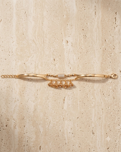 Elegant Gold Charm Cuff Bracelet