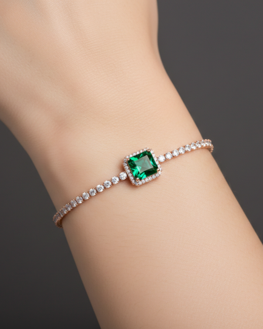 Zircon Diamond Rosegold Plated Bracelet | Artisanal Handmade Jewellery