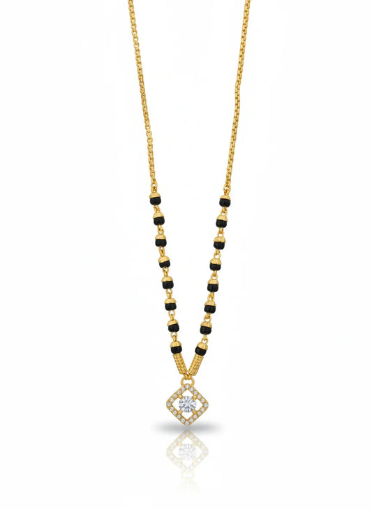 Cubic Charm 18K Gold-Plated Mangalsutra | Handmade Artisan Jewellery - Artisanal Jewellery