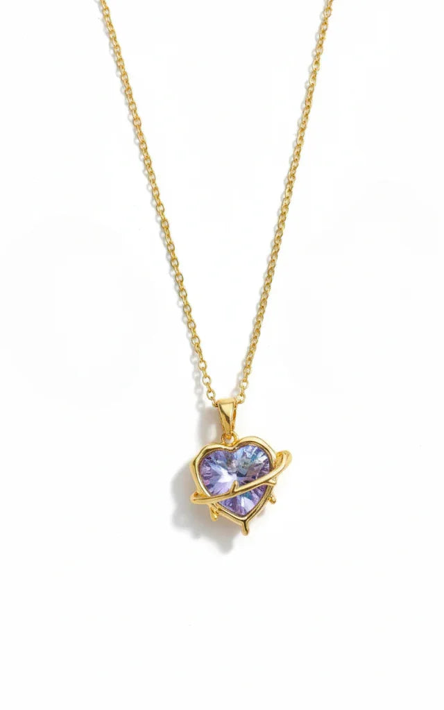 Blue Heart Gold Necklace - Artisanal Jewellery