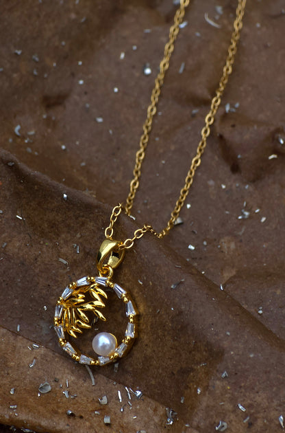 vintage tarot sun 18k gold palted nacklace - Artisanal Jewellery